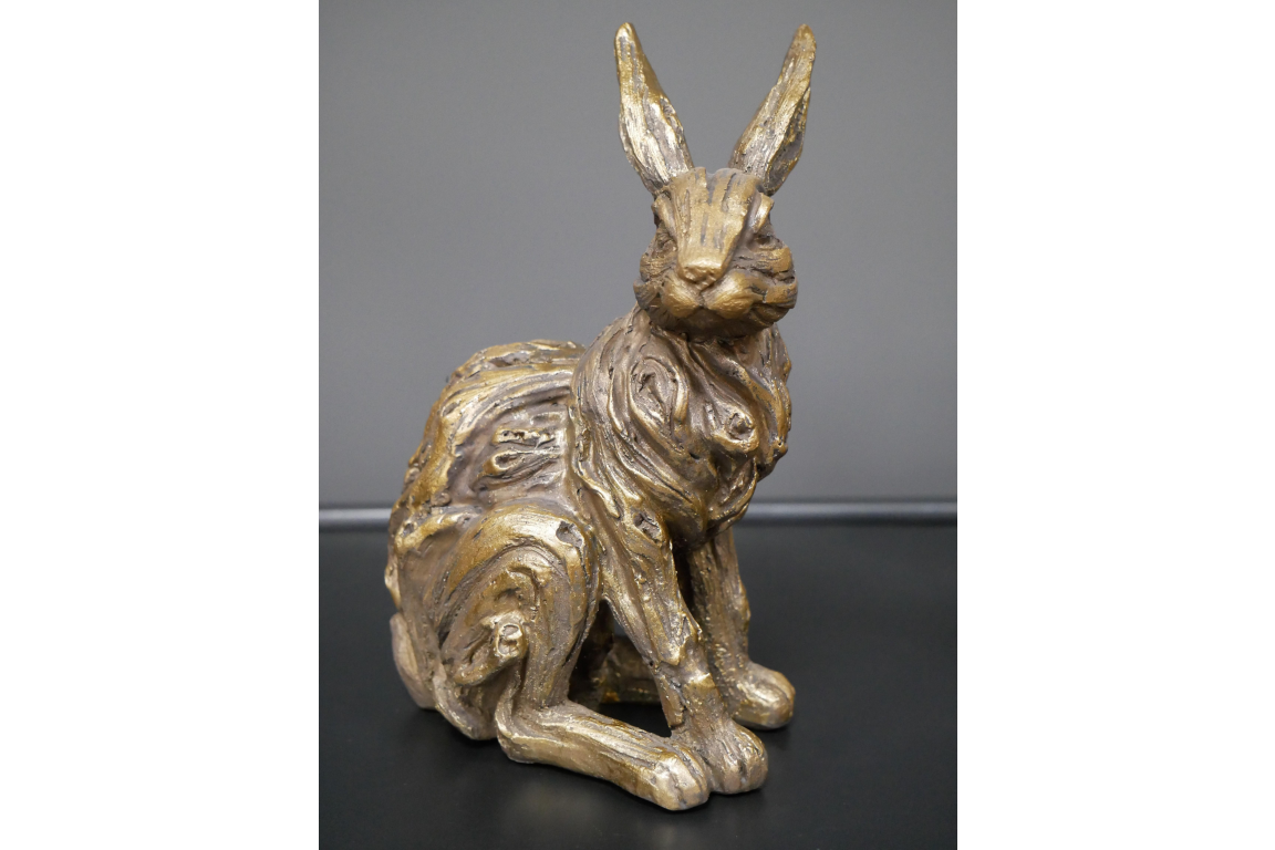 Golden Curious Hare Ornament