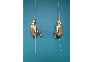 Gold Wall hanging Climbing / Abseiling Woman - Choice of style - SALE