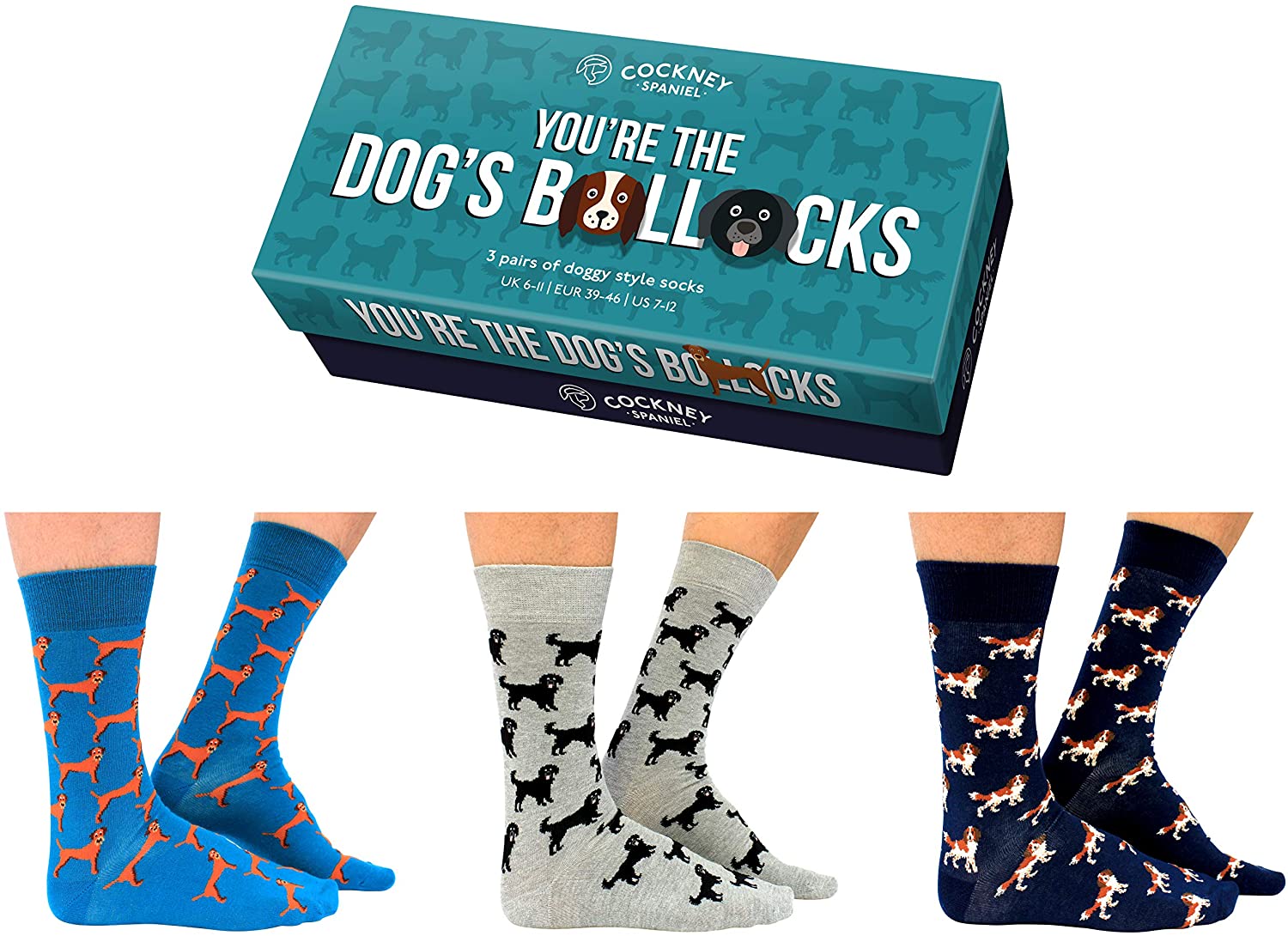 Cockney Spaniel Socks Funny / Rude Box Set - You're the dogs....