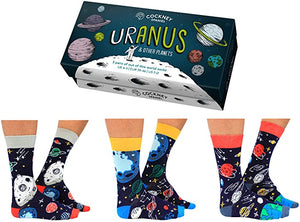 Cockney Spaniel Socks Funny / Rude Box Set - Uranus Planets Astronomy