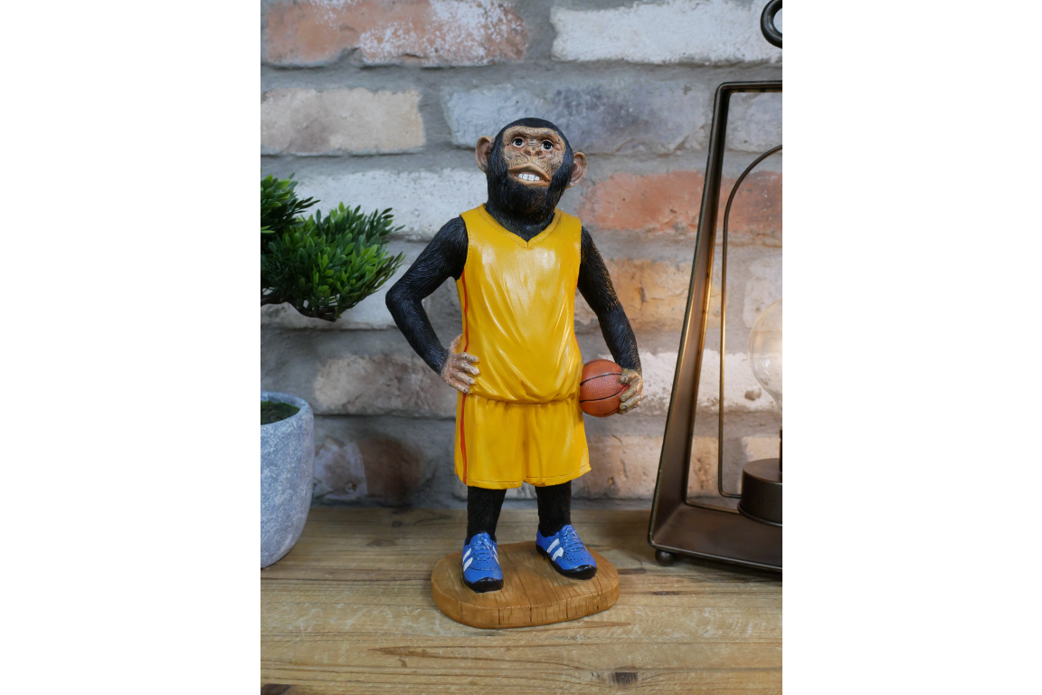 Basketball monkey resin figurine - front