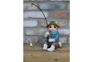 Cat Fishing Figure for garden pond - SALE
