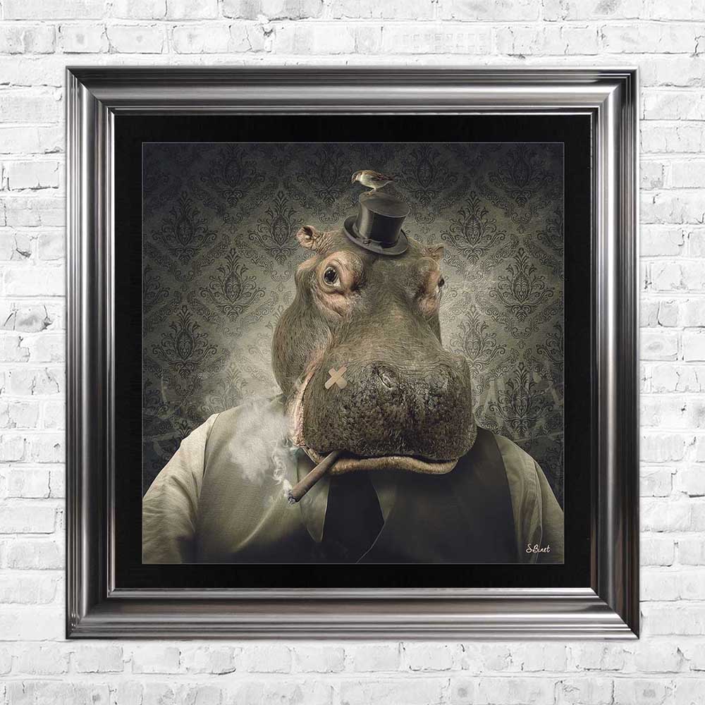 sylvain binet hippo mafia framed art