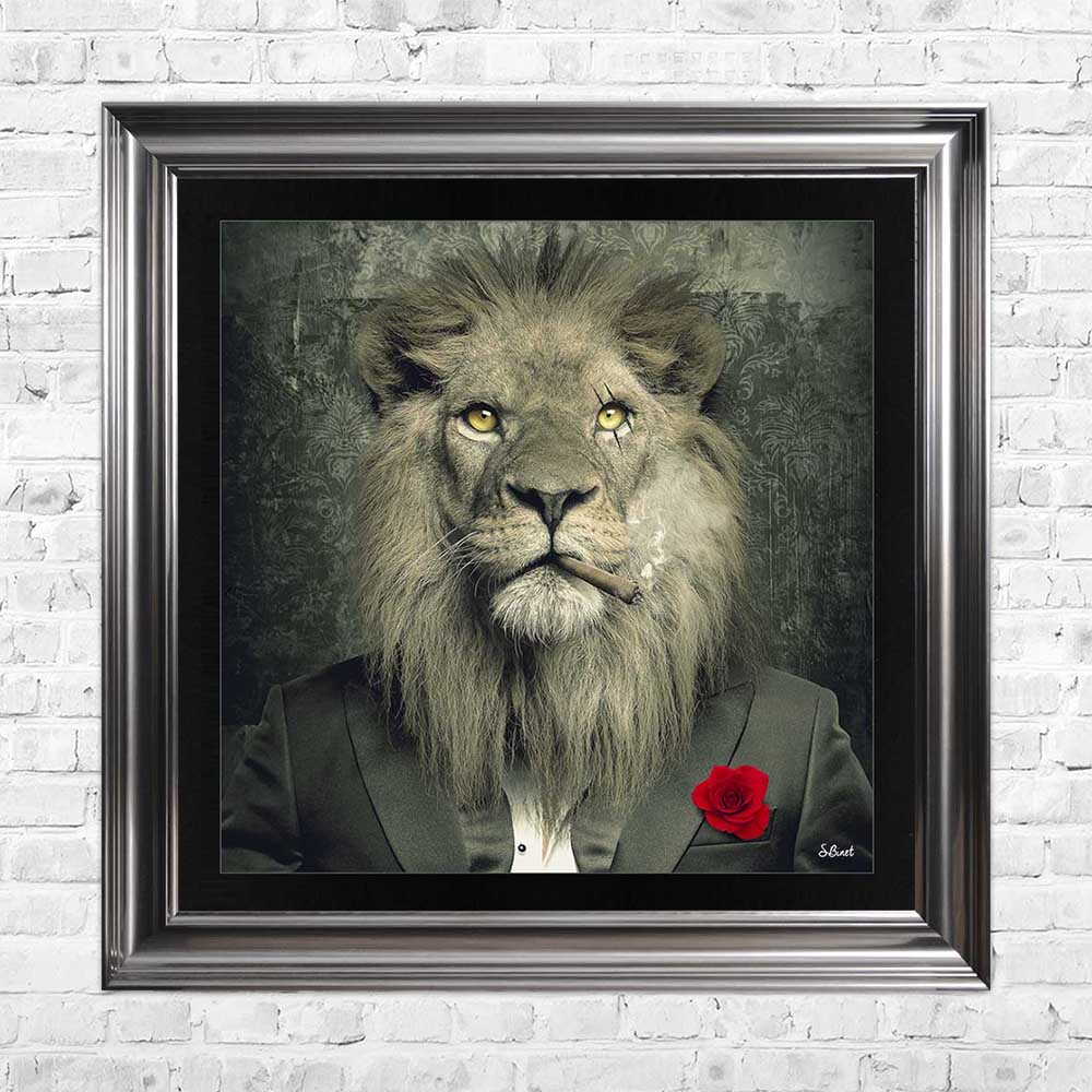 sylvain binet lion mafia framed art