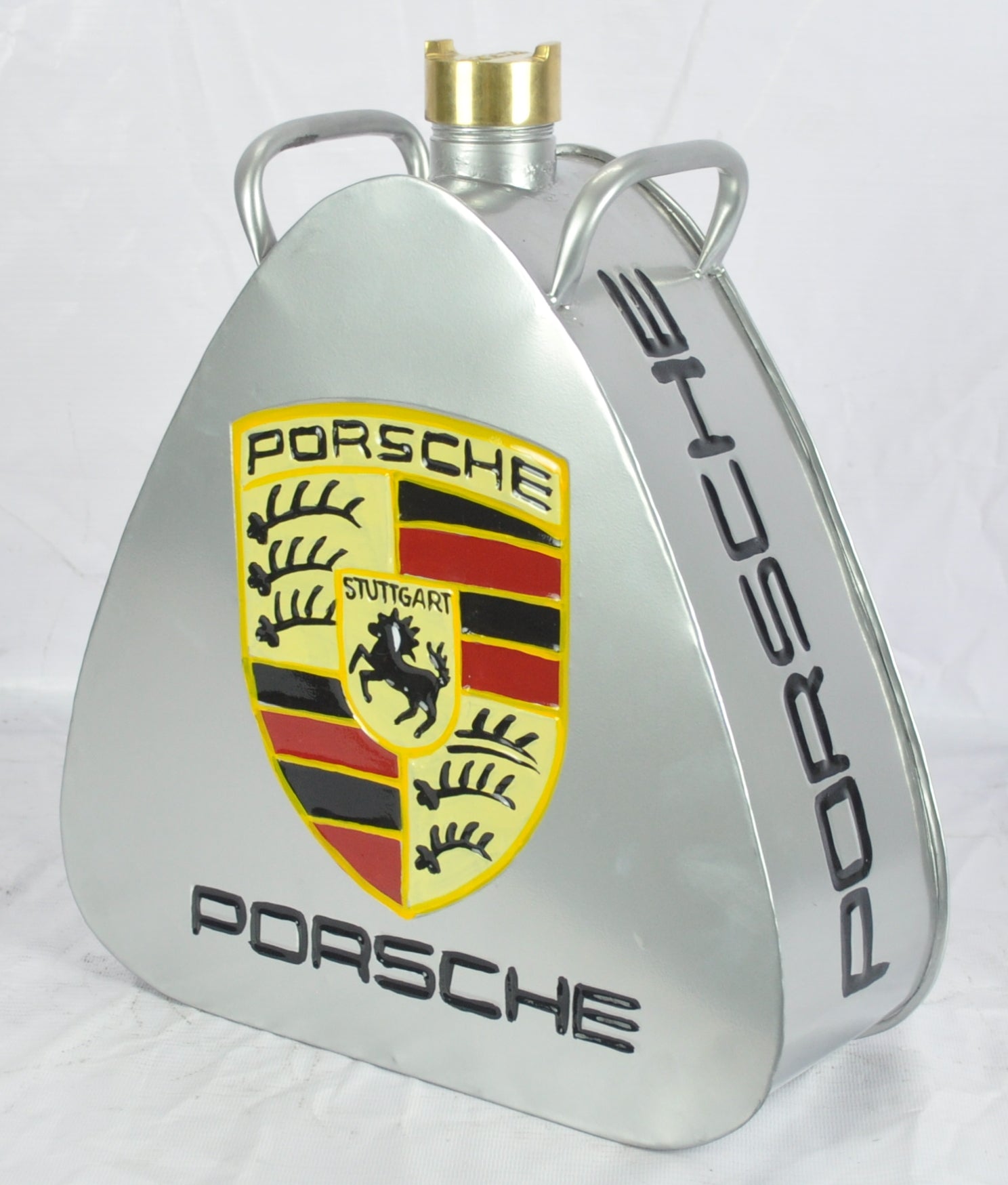 Retro Hand Painted Porsche Advertising Aluminium Oil Petrol Jerry can
