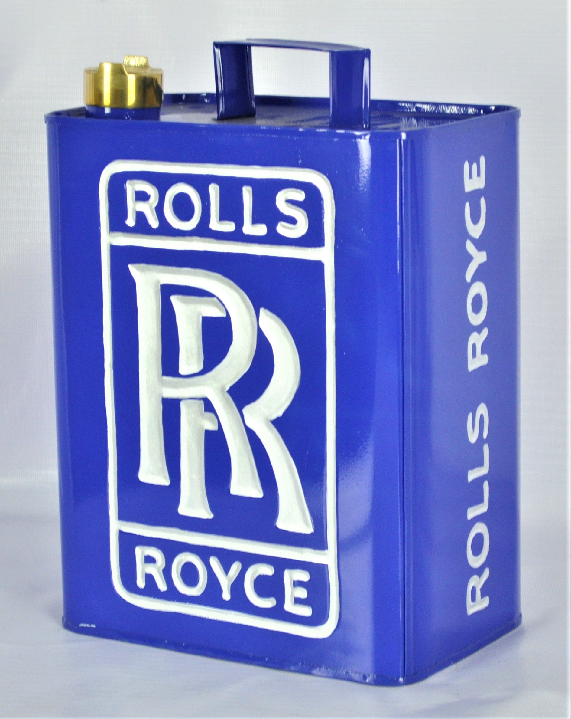 Retro Hand Painted Rolls Royce Advertising Aluminium Oil Petrol Jerry can
