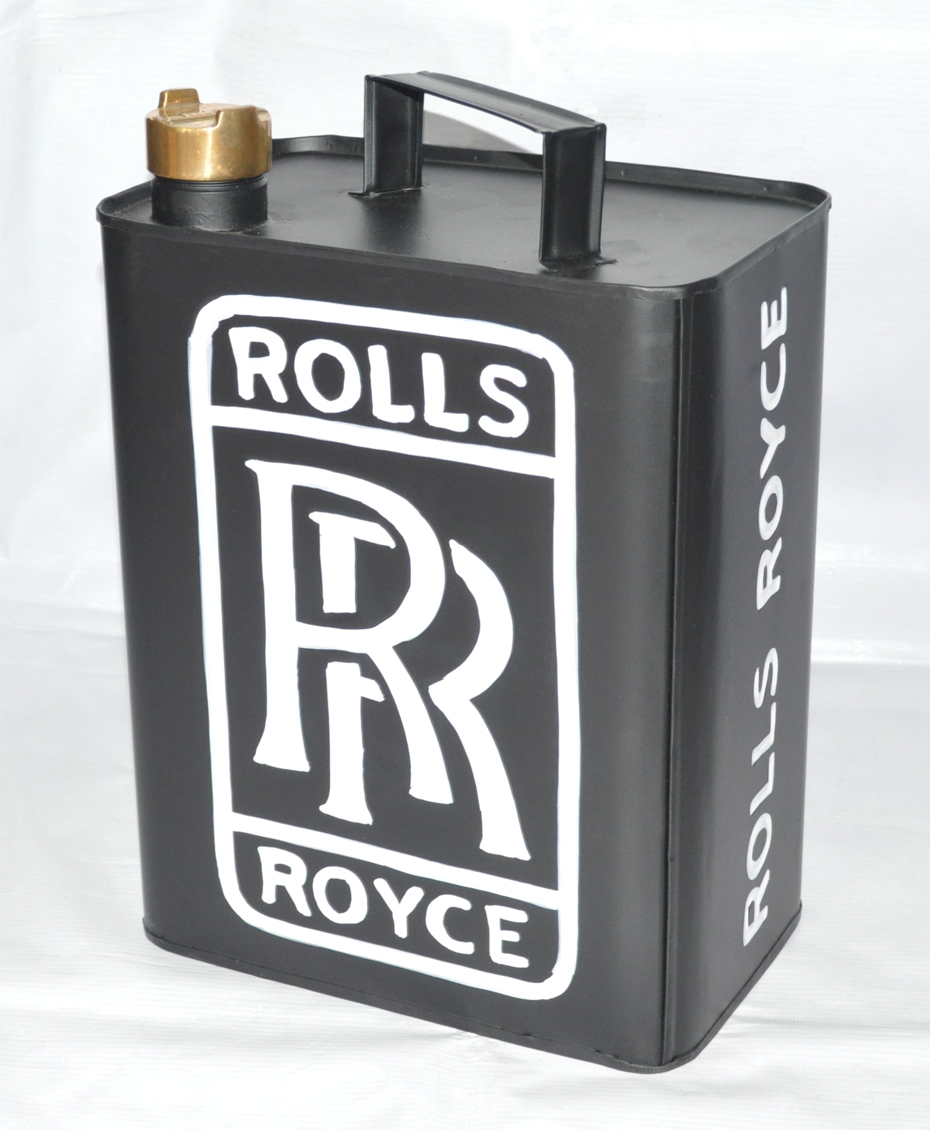 Retro Hand Painted Rolls Royce Advertising Aluminium Oil Petrol Jerry can