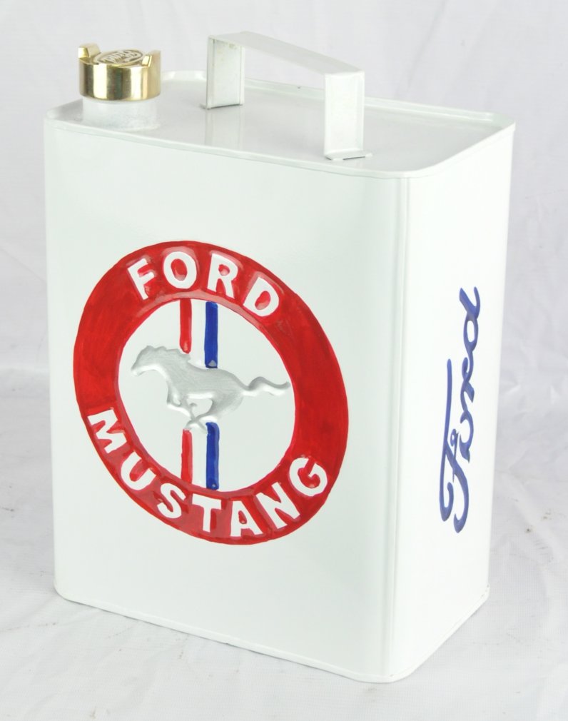 Retro Hand Painted Ford Mustang Advertising Aluminium Oil Petrol Jerry can