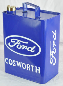 Retro Hand Painted Ford Cosworth Advertising Aluminium Oil Petrol Jerry can