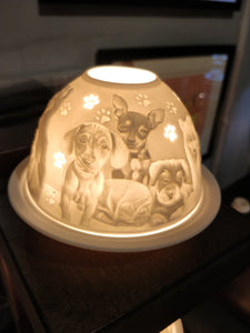 Authentic Dogs German Ceramic Tea Light Dome Candle