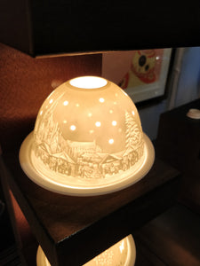 Authentic Christmas Market German Ceramic Tea Light Dome Candle