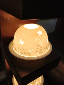 Authentic Butterflies German Ceramic Tea Light Dome Candle