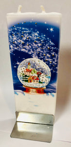 Christmas Snow Globe Flatyz Handmade Decorative Flat Candles