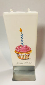 Birthday Cupcake Flatyz Handmade Decorative Flat Candles - SALE
