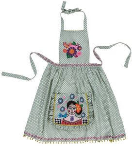Green Frida Kahlo apron