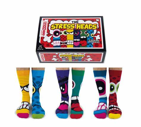 United Odd Socks Box Set of 6 Odd Socks - Stress Heads