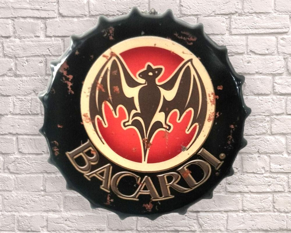 bacardi giant metal hanging bottle top