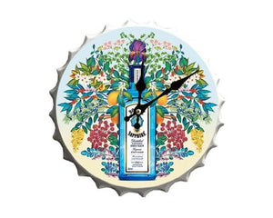 Bombay sapphire Flowers gin bottle top Clock 30cm - SALE