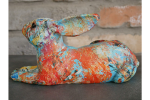Colourful Paint splash rabbit Ornament