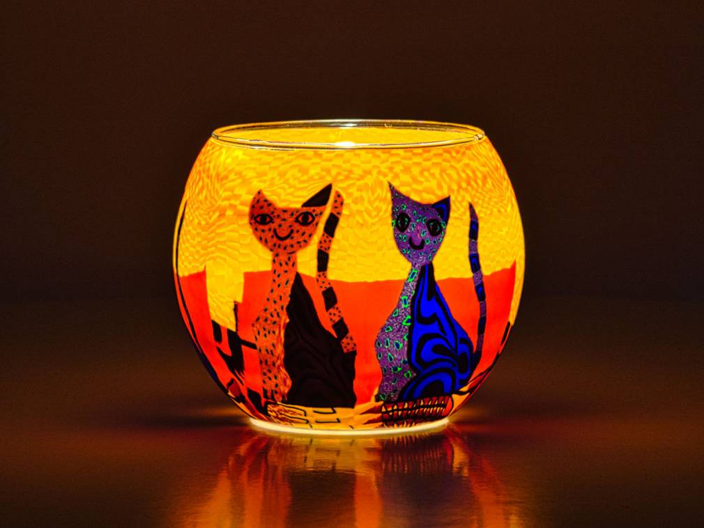 Luminous Glass Authentic German Tea Light Bowls - Choice of designs