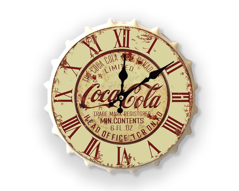 Coca Cola Cream Bottle top cap Clock 30cm