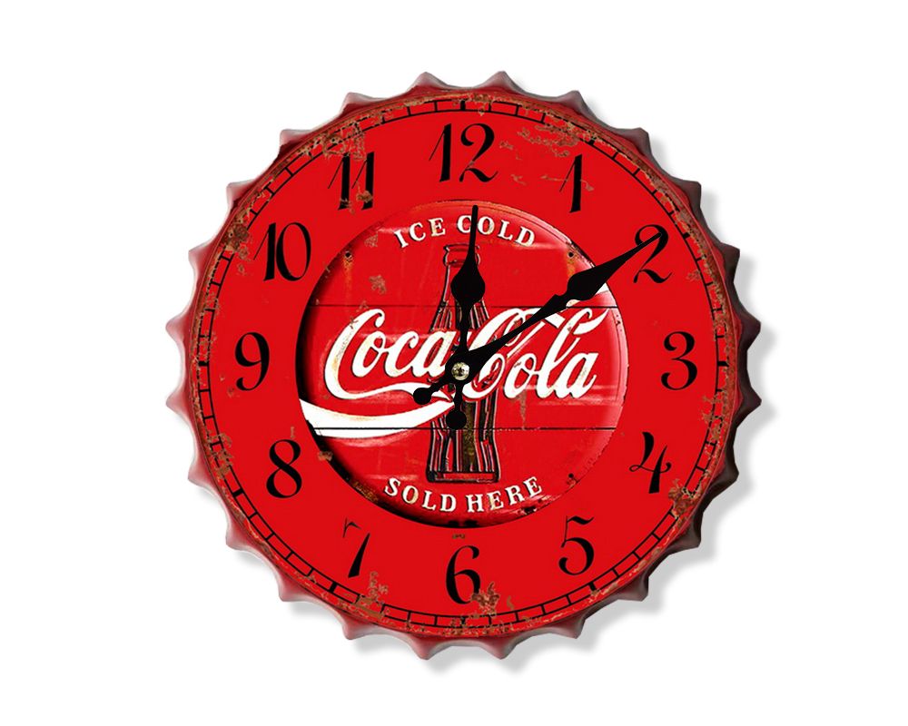 Coca Cola Sold Here Bottle top cap Clock 30cm
