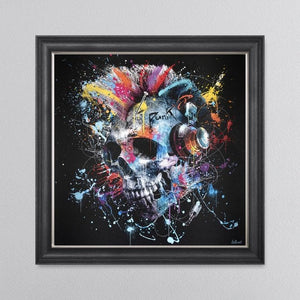 Punk Skull 3D Liquid Art Sylvain Binet framed art