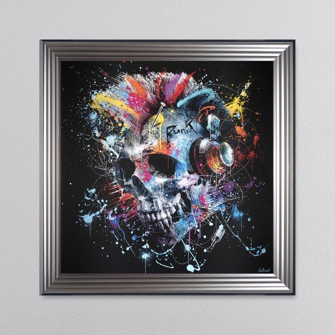 Punk Skull 3D Liquid Art Sylvain Binet framed art