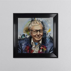  Greavesy David Attenborough Framed Liquid Art black framed