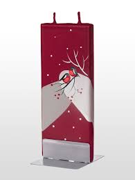 Christmas Robins Flatyz Handmade Decorative Flat Candles