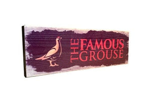 Famous Grouse Whiskey Aged Wooden Bar Sign Plaque - SALE