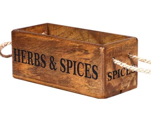Herbs and Spices Wooden Box - Reclaimed Hardwood - SALE