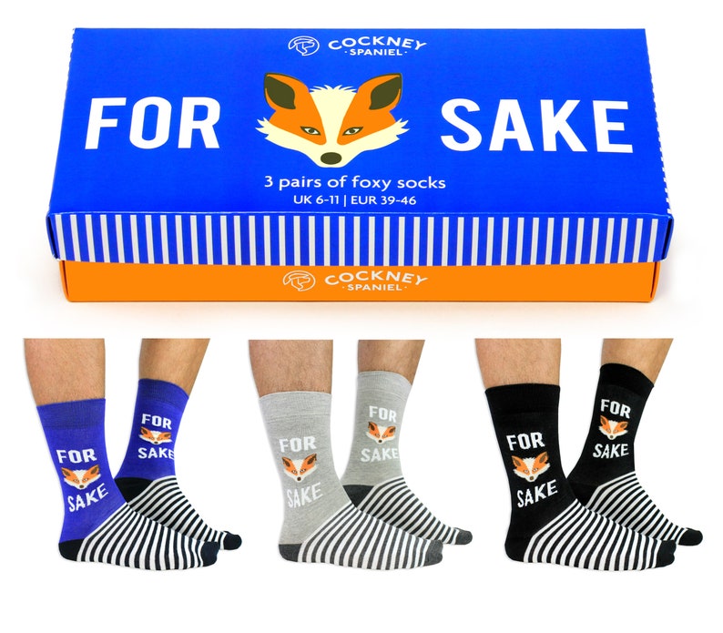 Cockney Spaniel Socks Funny / Rude Box Set - For Fox Sake