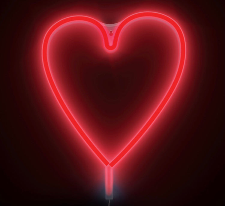 Neon Red Love Heart USB  LED Wall Light