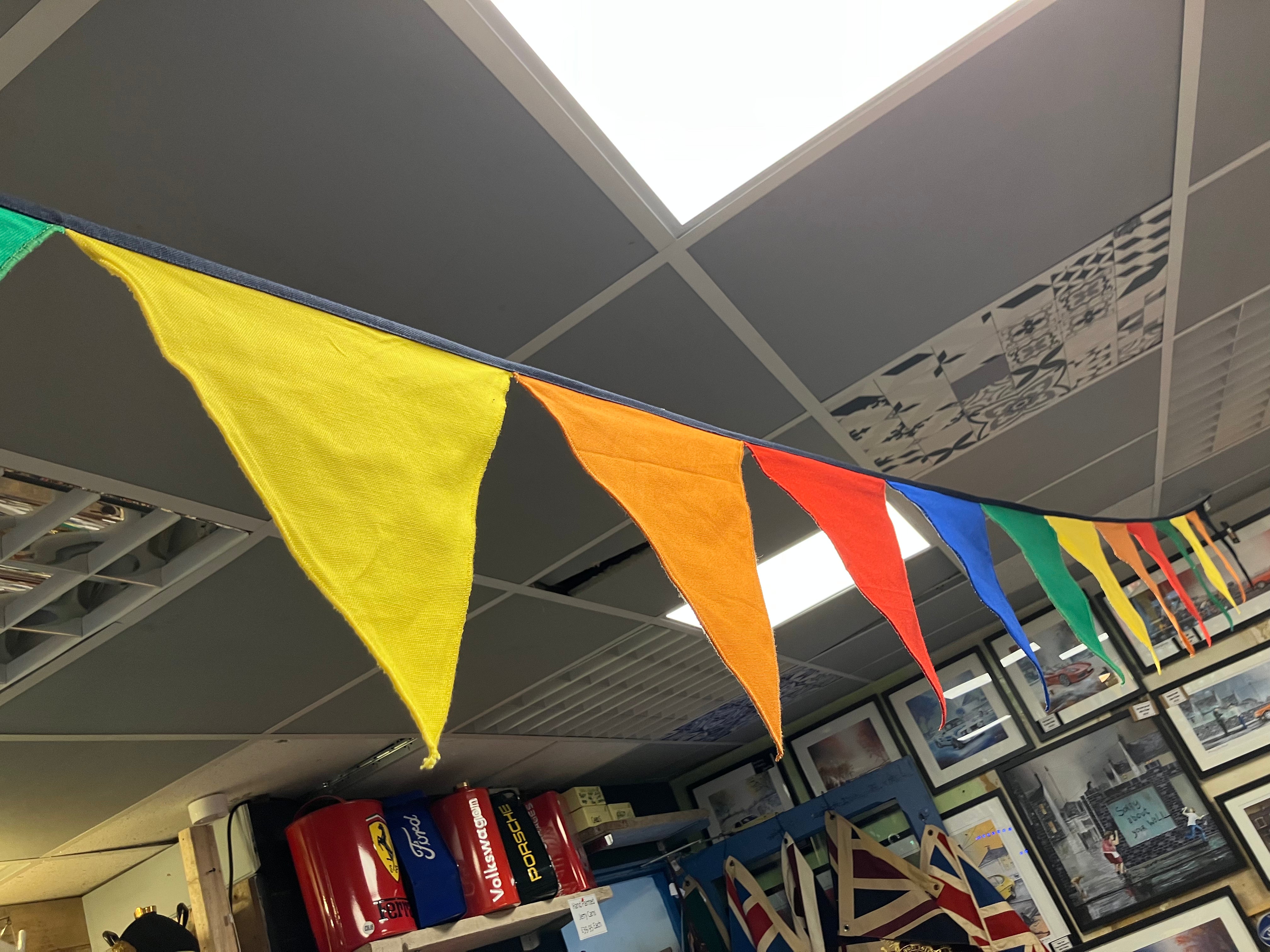 Stunning Quality Multicolour Bunting Cotton Canvas - Available in Small or Large Triangles