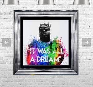 Biggie smalls notorious BIG Liquid Crystal Artwork Picture Chrome Frame -
