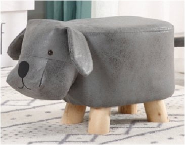 Faux leather suede animal footstool - Dog Stool