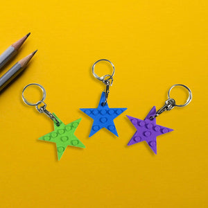 Lego Compatible alphabet keyring  Choice of colours and letter Y, Z, HEART AND STAR (Free Postage)