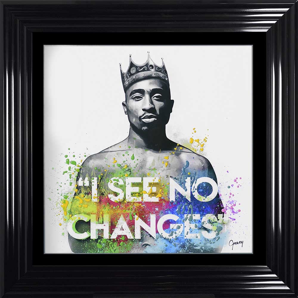 2 Pac Tupac Liquid Crystal Artwork Picture Black frame