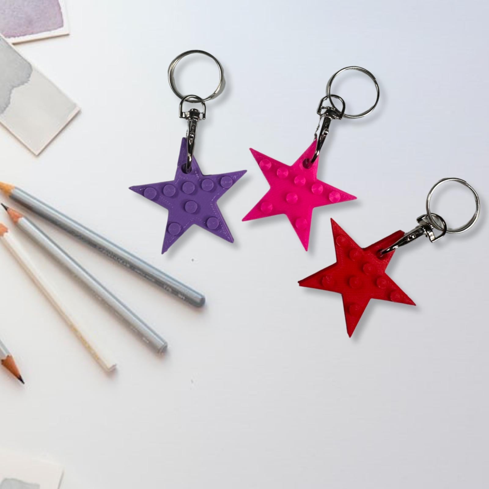 Lego Compatible alphabet keyring  Choice of colours and letter Y, Z, HEART AND STAR (Free Postage)