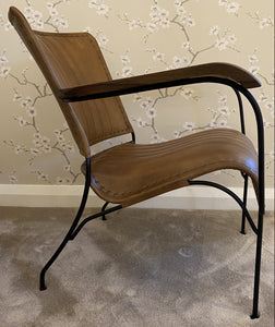 Leather chair side view