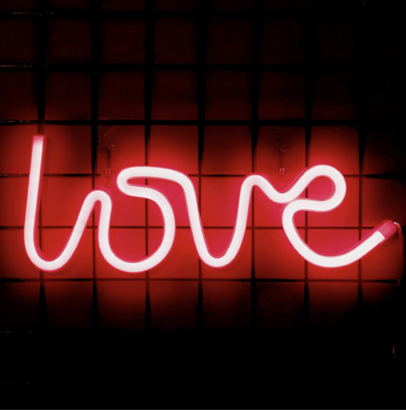 Neon Red love LED Wall Light