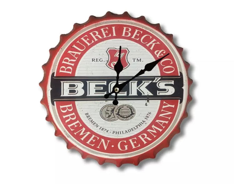 Becks bottle top Clock 30cm - SALE