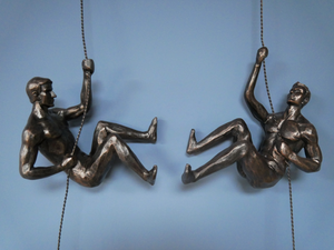 Wall hanging Climbing men Sculptures - SALE