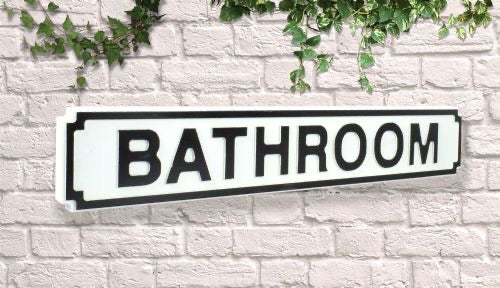 Bathroom Vintage style wooden street sign