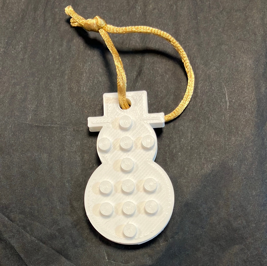 Lego Compatible small Christmas Tree Hanger - snowman (Free Postage)