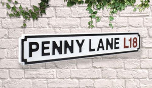 Penny lane The Beatles Vintage style wooden street garden bar sign