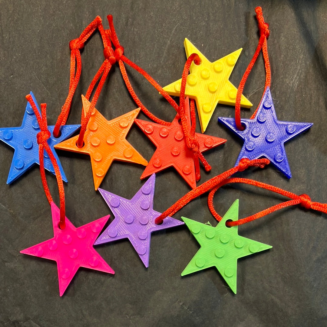 Lego Compatible small Hanger - Star - Choice of colours (Free Postage)