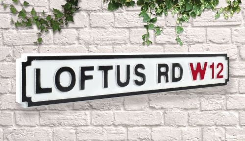 loftus rd qpr wooden strett sign