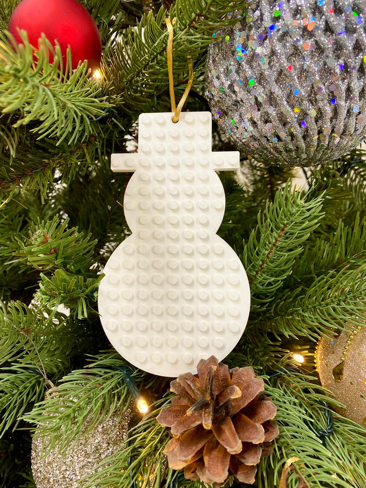 Lego Compatible large Tree Hanger - Snowman